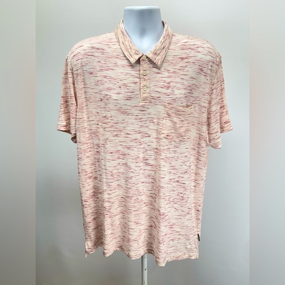 JOHN VARVATOS Men's red and cream abstract pattern pullover shirt size XL - Picture 2 of 13